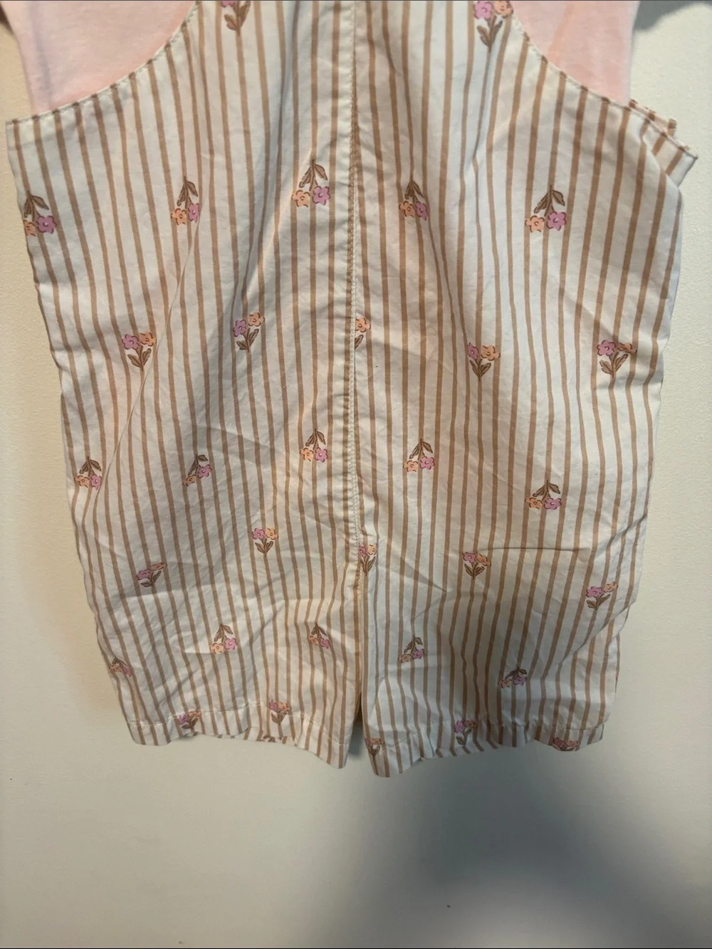 Carter's Pink Bodysuit with Striped Floral Overalls
